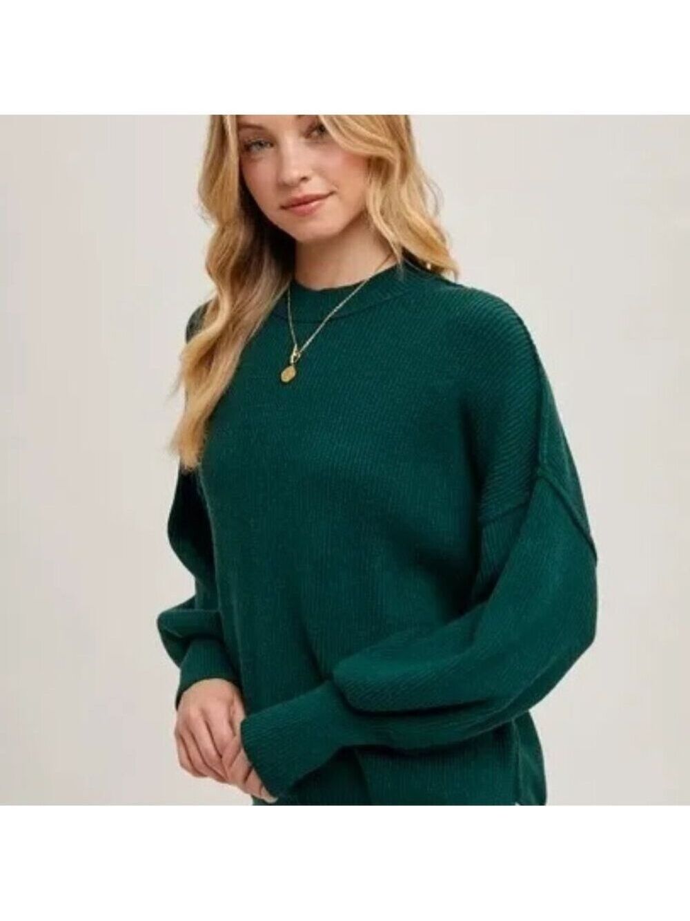 CLEAR OUT!! Ribbed Mock Neck Pullover - Picture 6 of 9